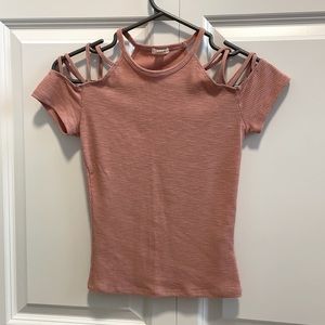 Garage off the shoulder tee